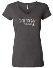 Load image into Gallery viewer, Campfires &amp; Cocktails V-Neck Tee
