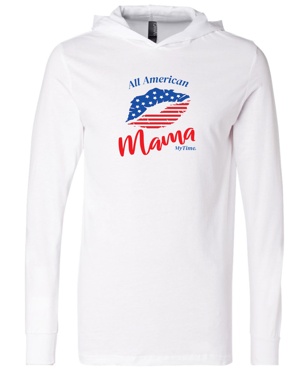 All American Mama Long Sleeve Hoodie T-Shirt